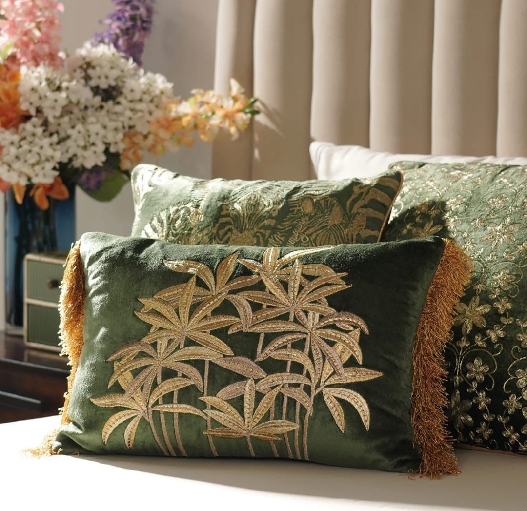 Hand embroidered Indian throw pillow covers